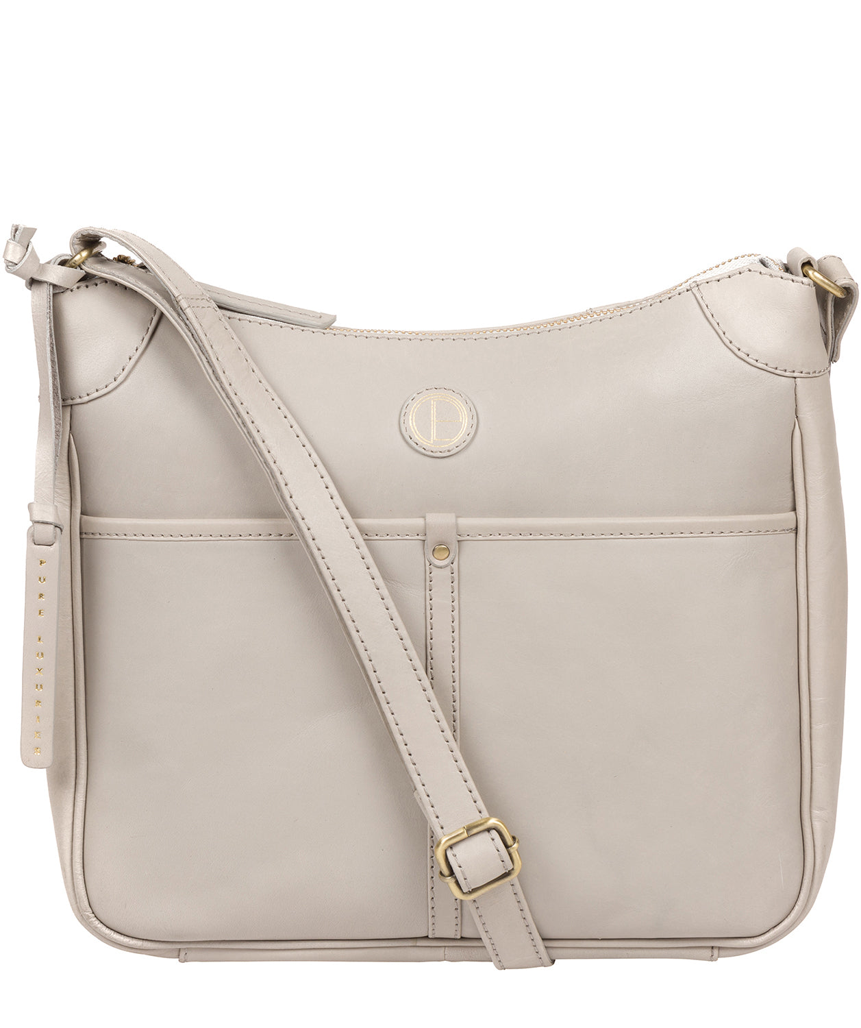 'Clovely' Dove Grey Leather Cross Body Bag