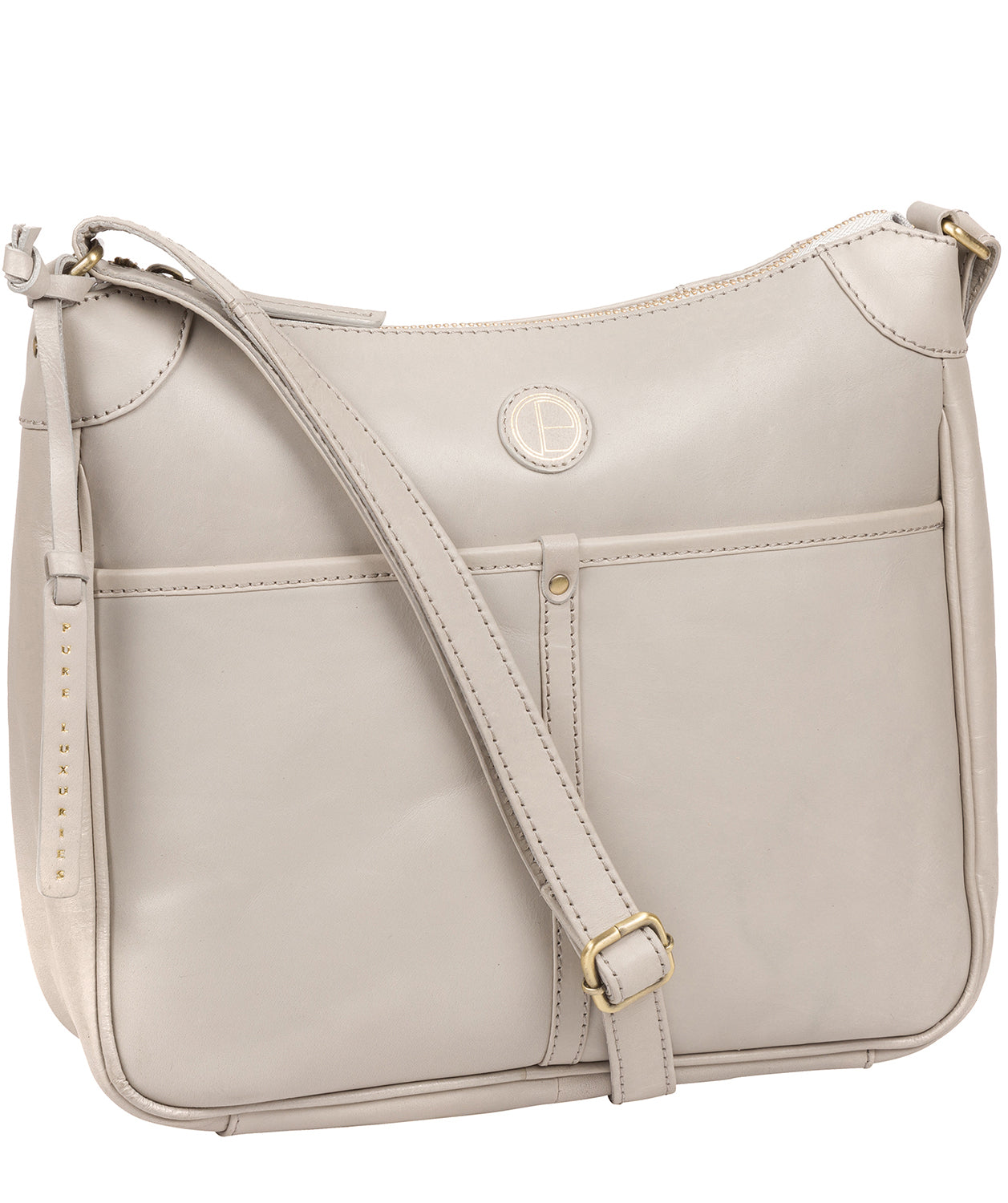 'Clovely' Dove Grey Leather Cross Body Bag