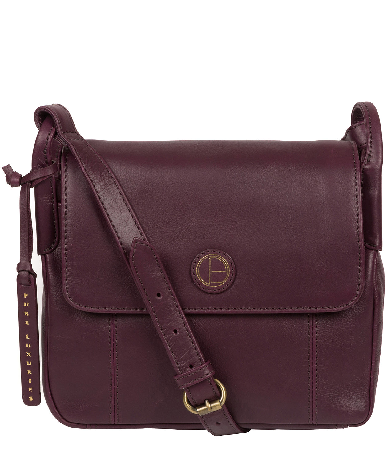 'Houghton' Blackberry Leather Cross Body Bag image 1