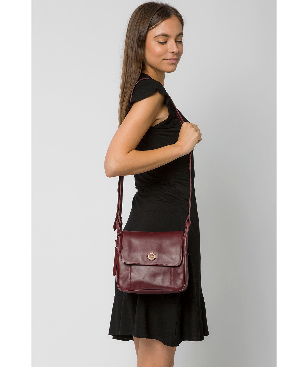 'Houghton' Burgundy Leather Cross Body Bag image 2