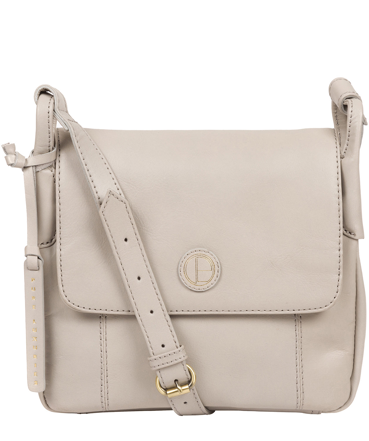 'Houghton' Dove Grey Leather Cross Body Bag Pure Luxuries London