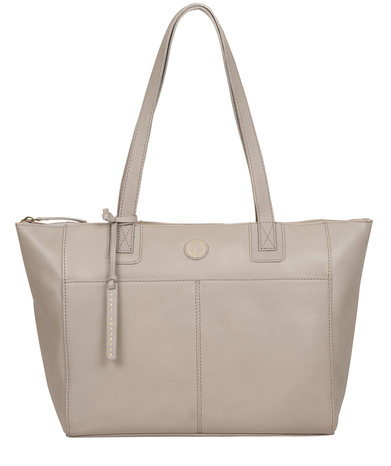 'Gwent' Dove Grey Leather Tote Bag image 1