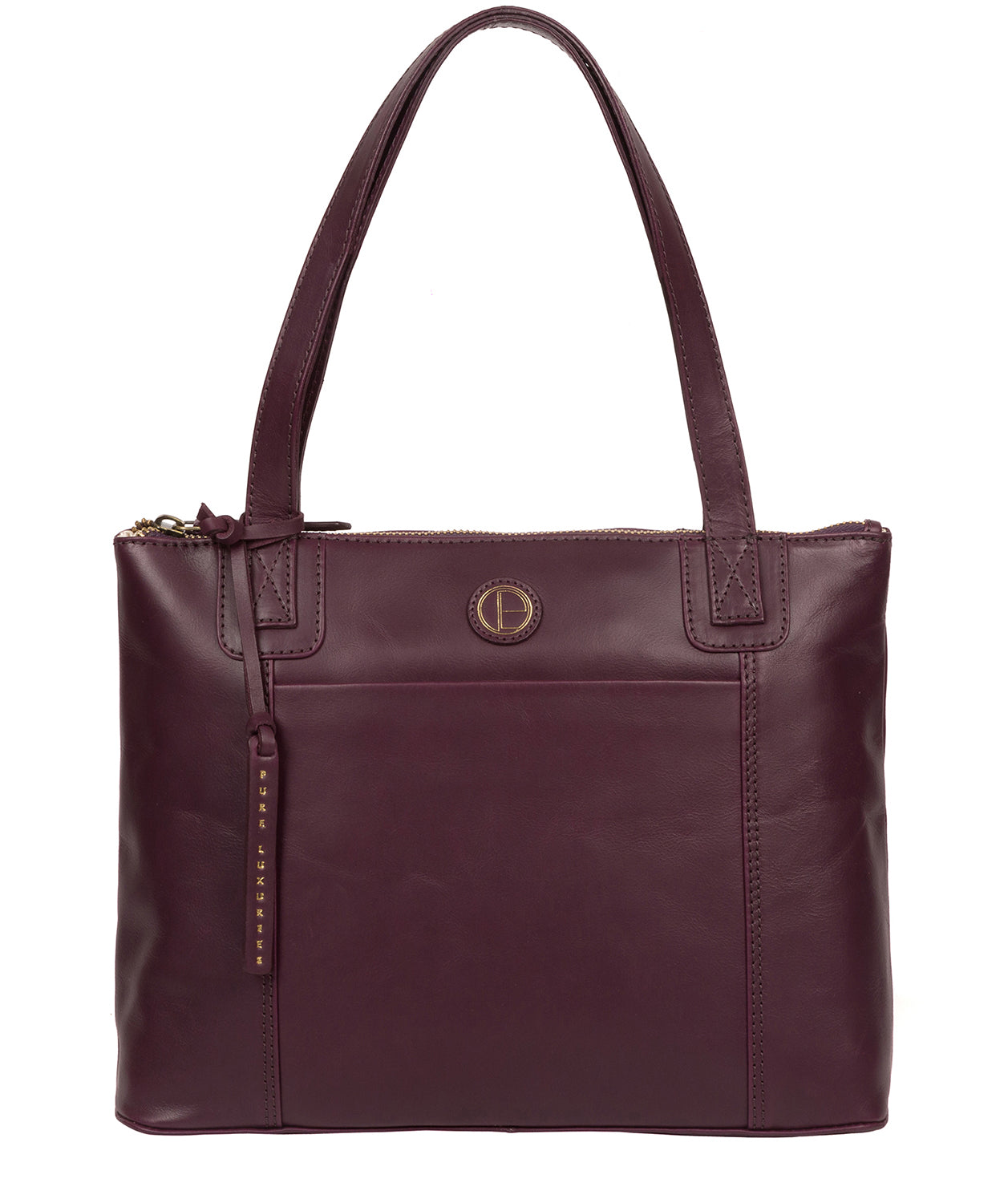 'Newark' Blackberry Leather Handbag Pure Luxuries London