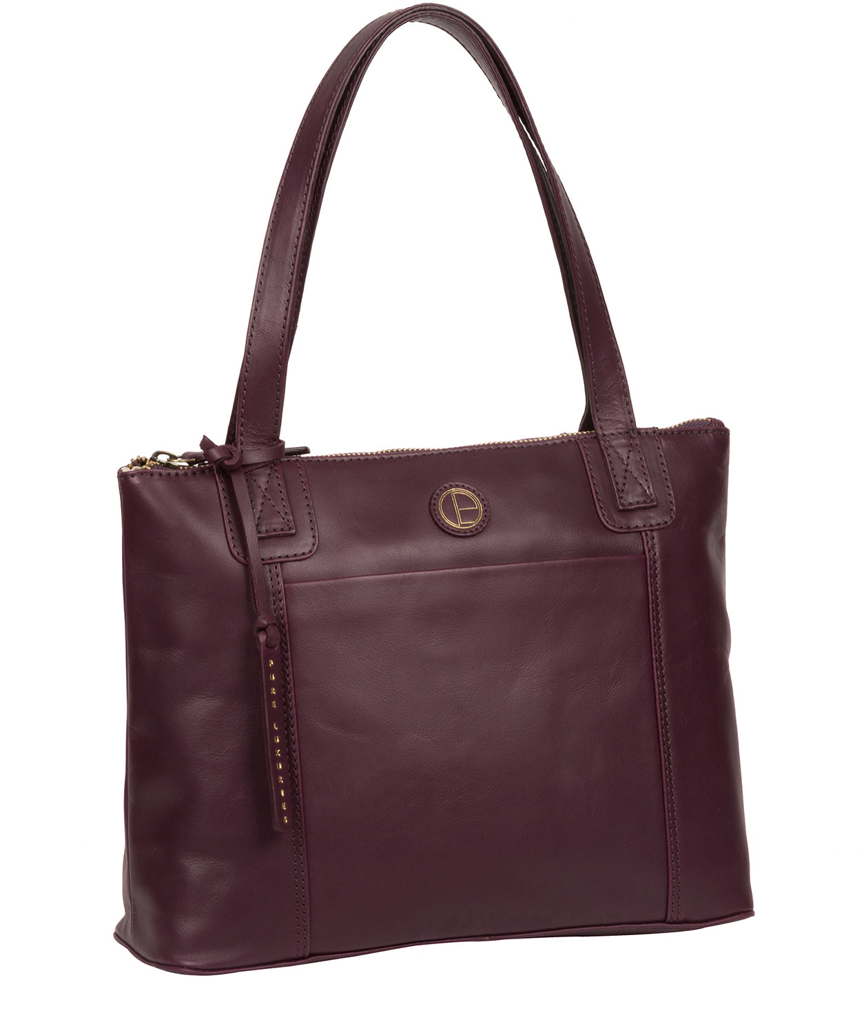 'Newark' Blackberry Leather Handbag Pure Luxuries London