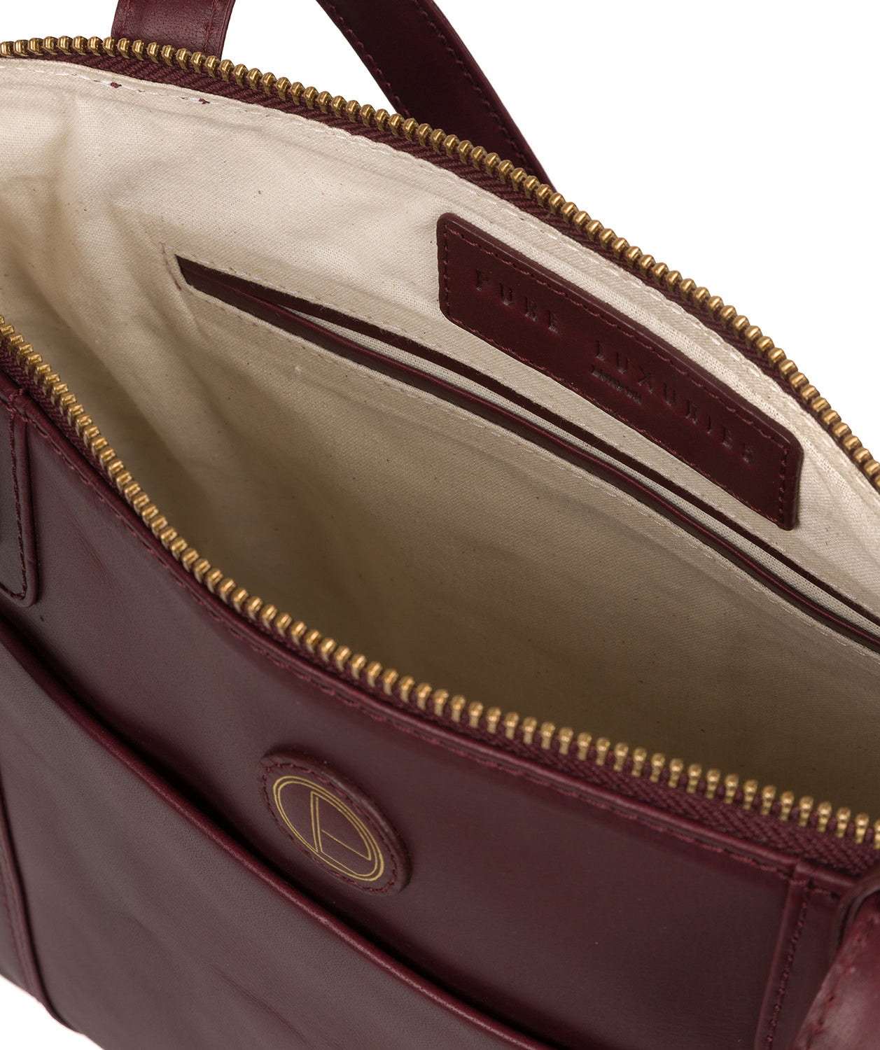 'Newark' Burgundy Leather Handbag Pure Luxuries London