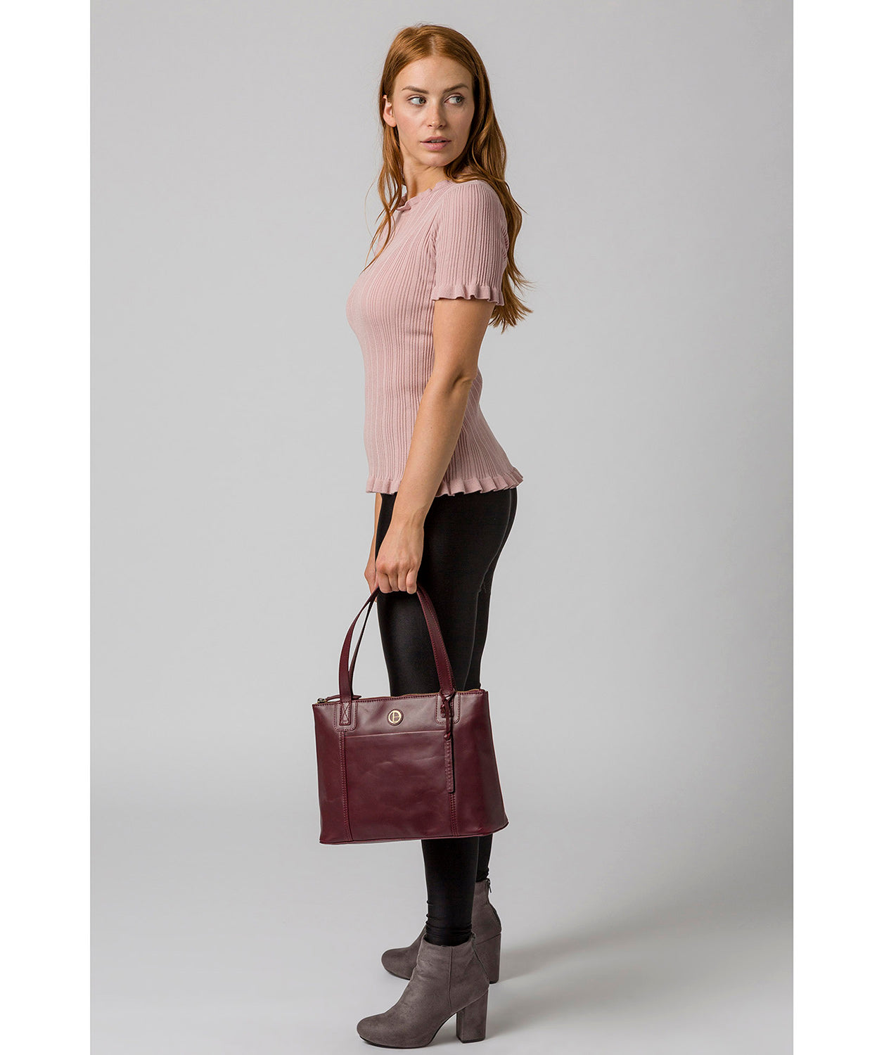 'Newark' Burgundy Leather Handbag image 2