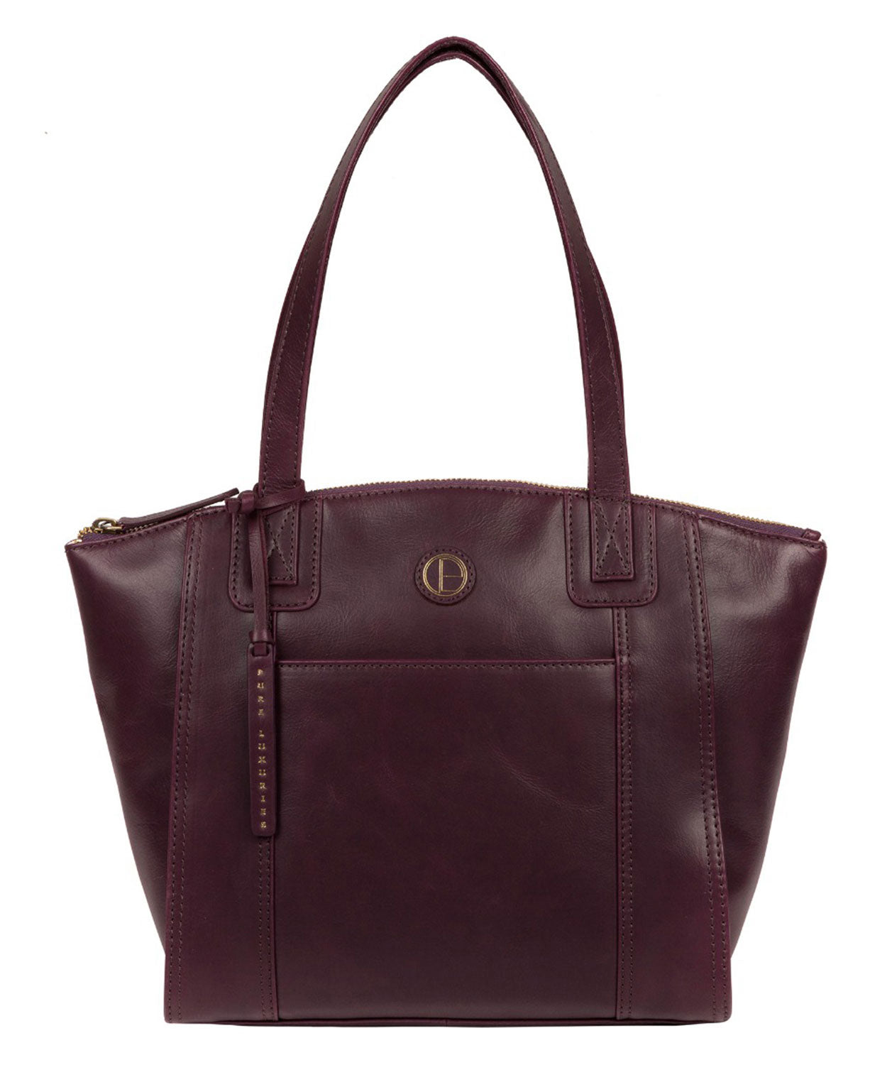 'Jura' Blackberry Leather Handbag