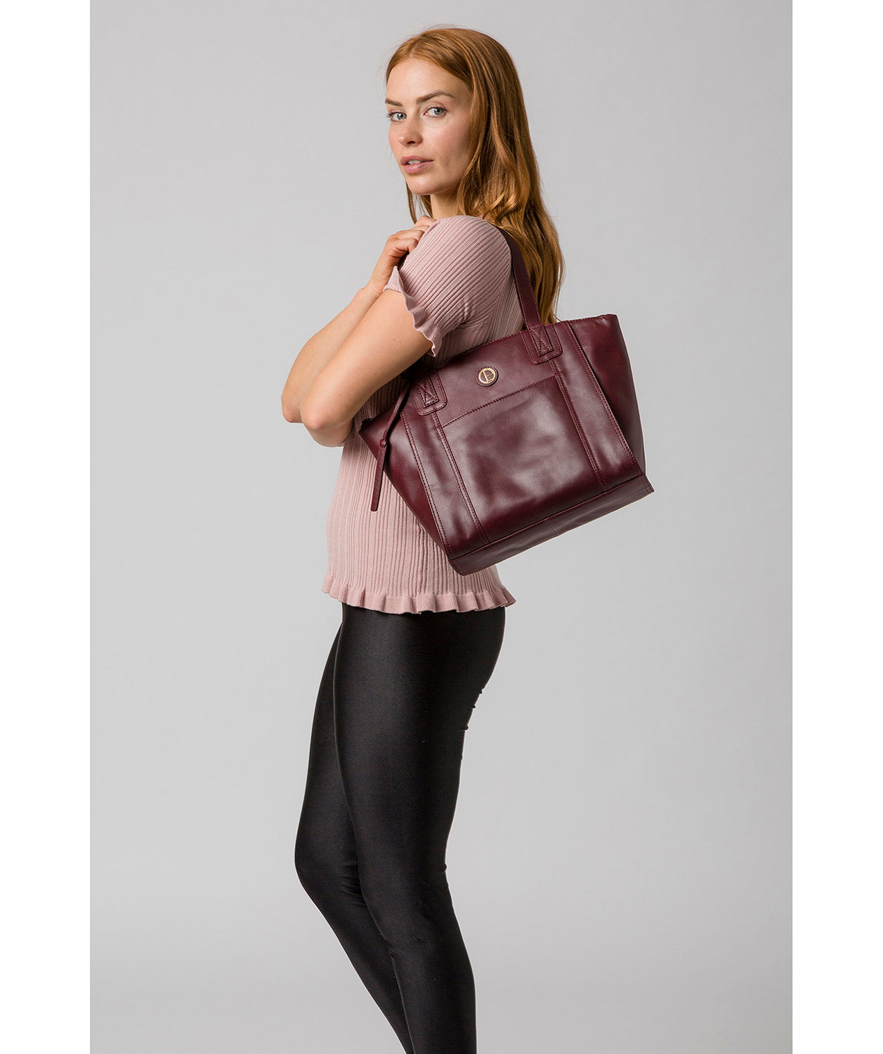 'Jura' Burgundy Leather Handbag image 2