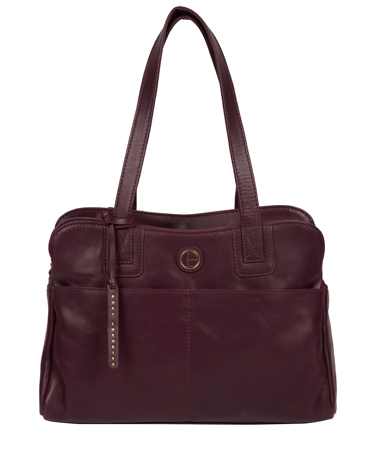 'Beacon' Blackberry Leather Handbag Pure Luxuries London