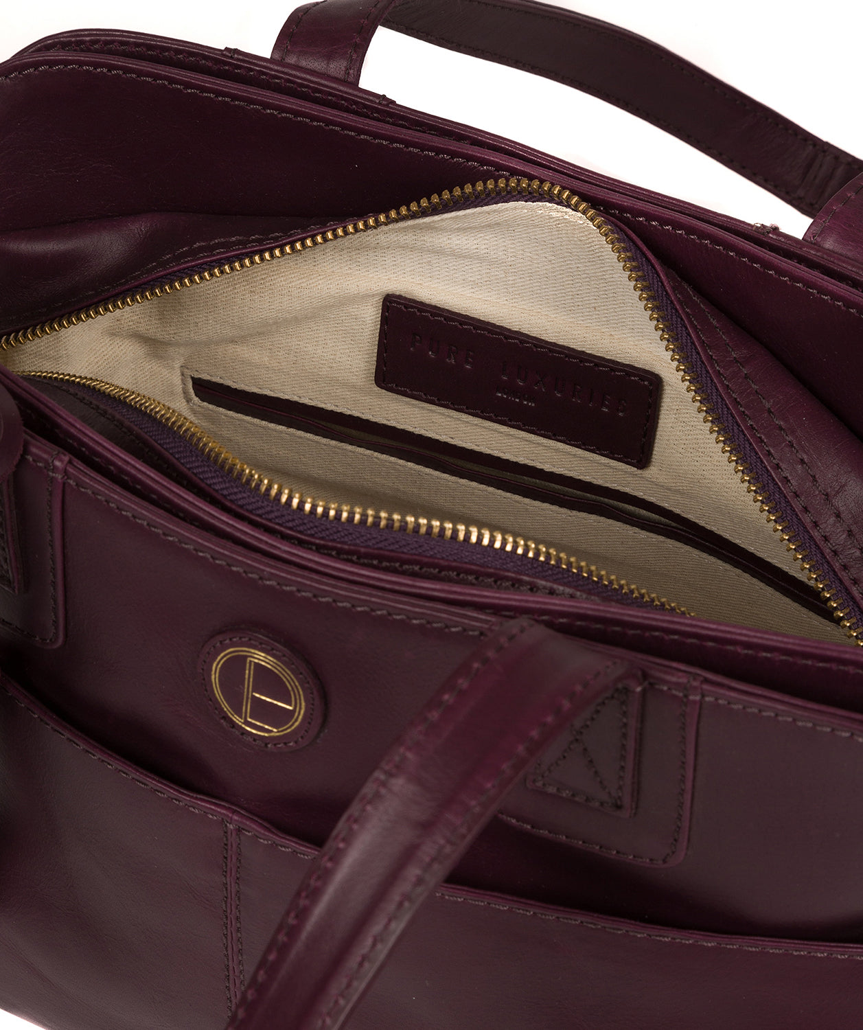 'Beacon' Blackberry Leather Handbag Pure Luxuries London