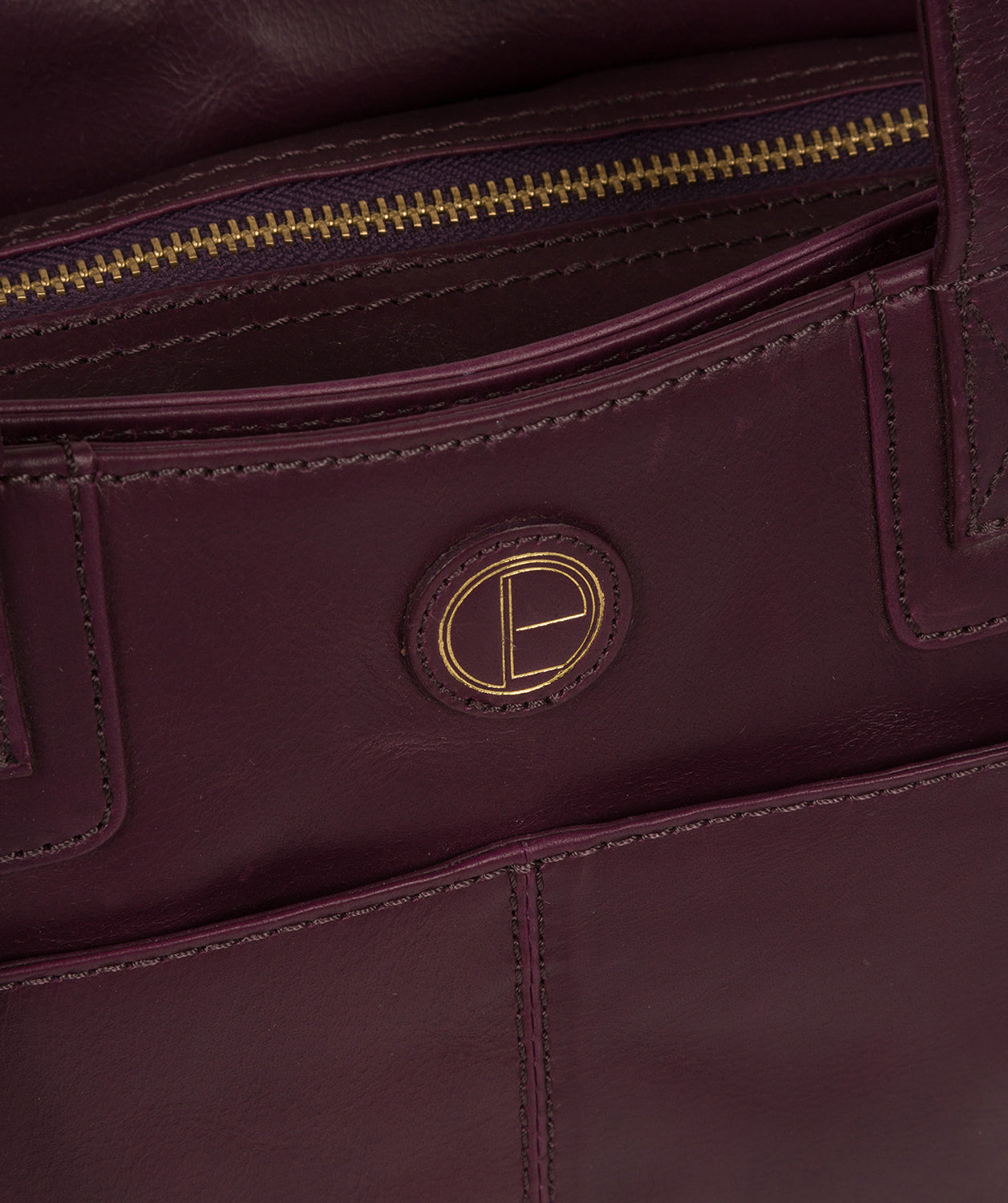 'Beacon' Blackberry Leather Handbag Pure Luxuries London