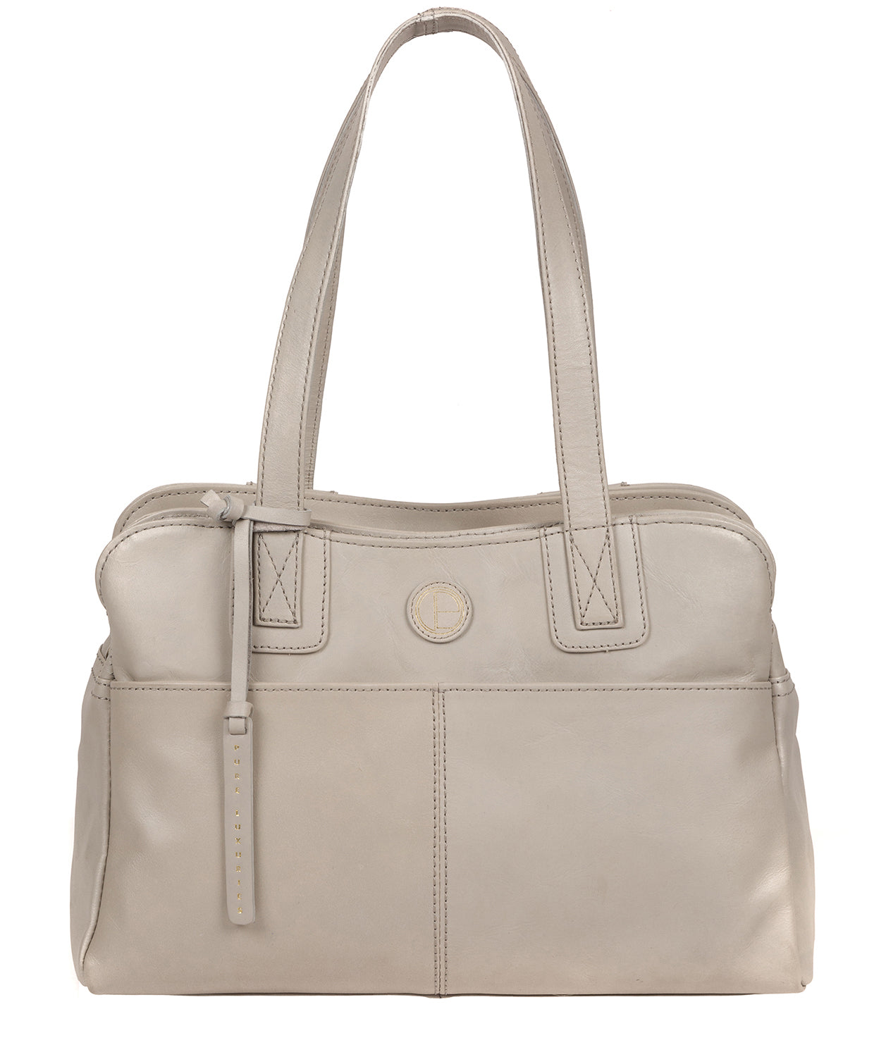 'Beacon' Dove Grey Leather Handbag image 1