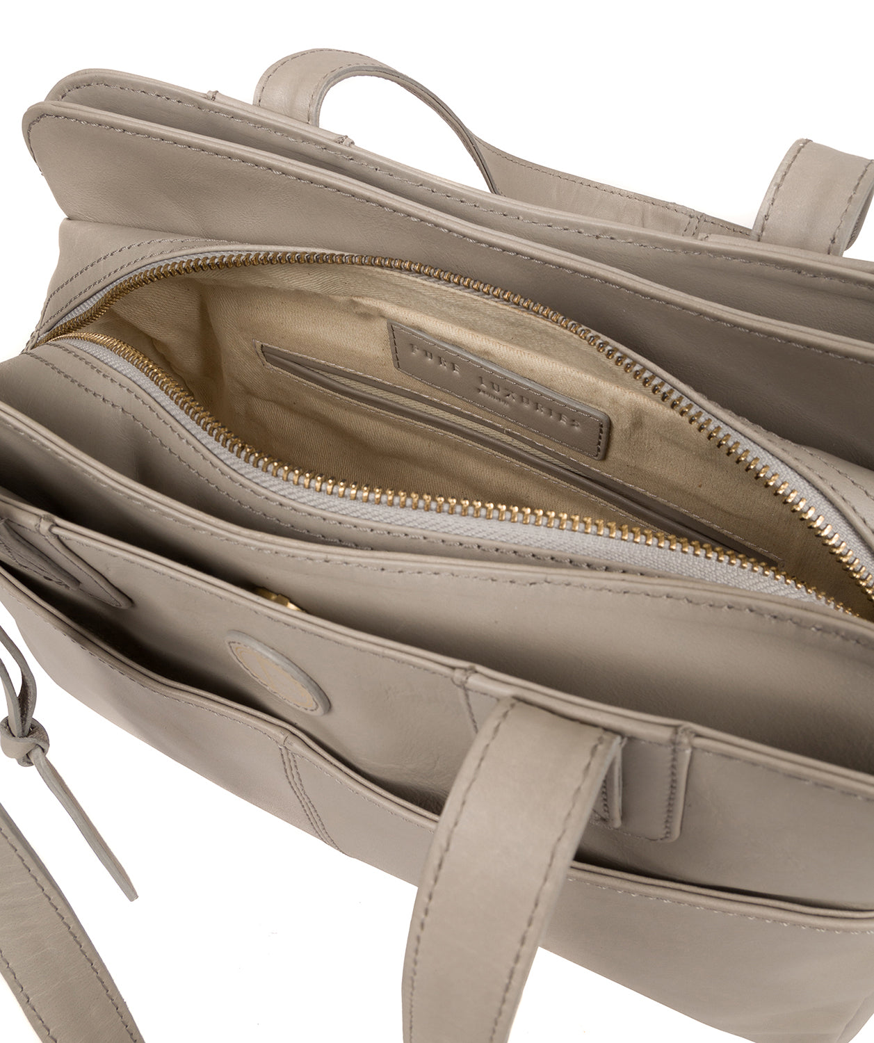 'Beacon' Dove Grey Leather Handbag image 4