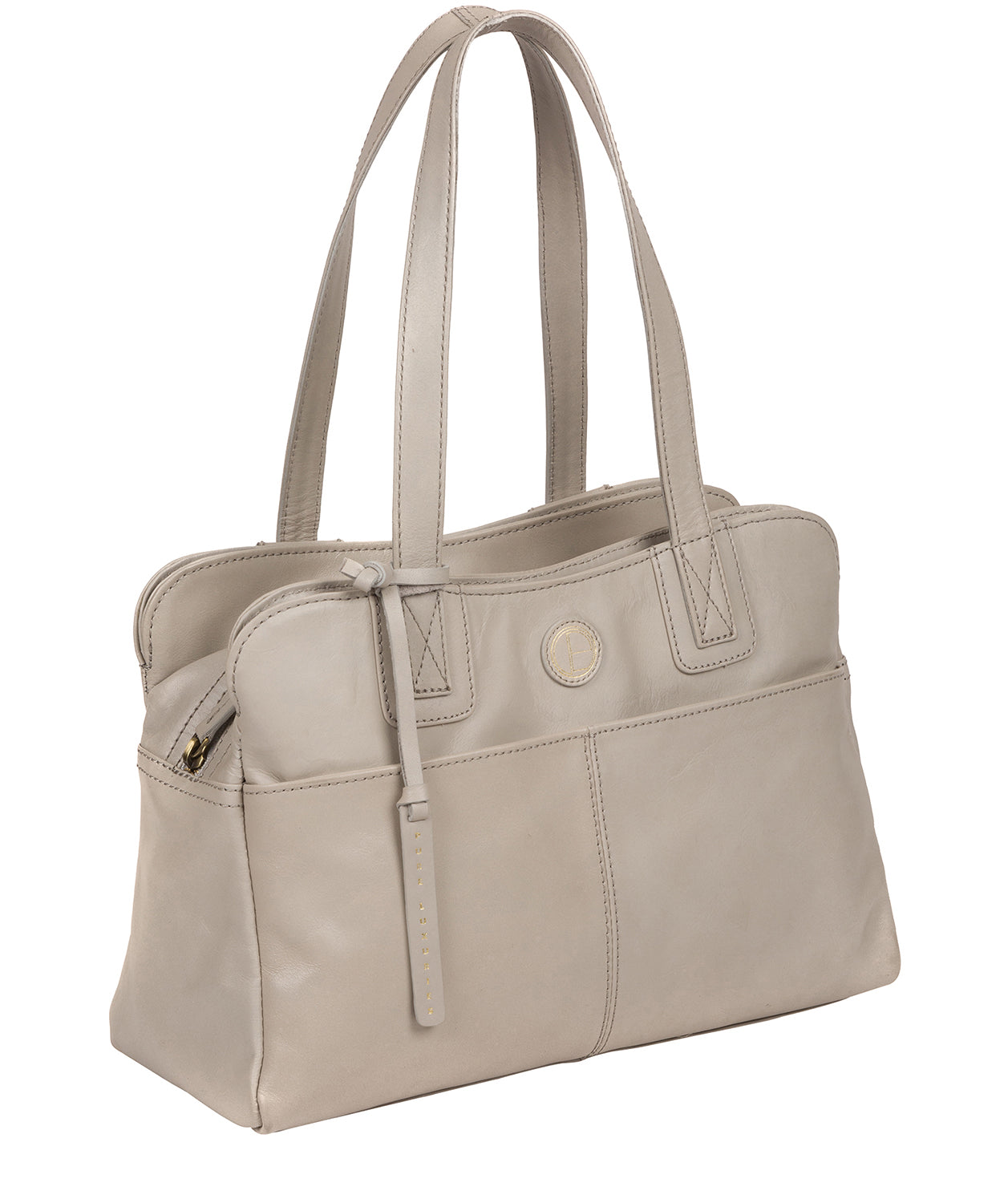 'Beacon' Dove Grey Leather Handbag image 6