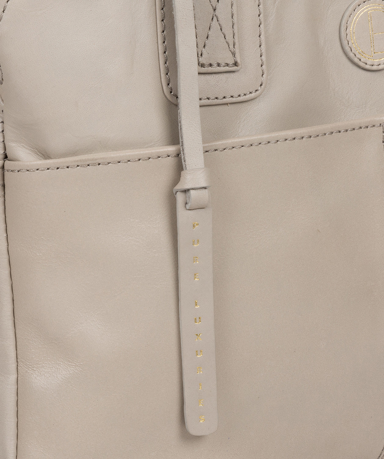 'Beacon' Dove Grey Leather Handbag image 7