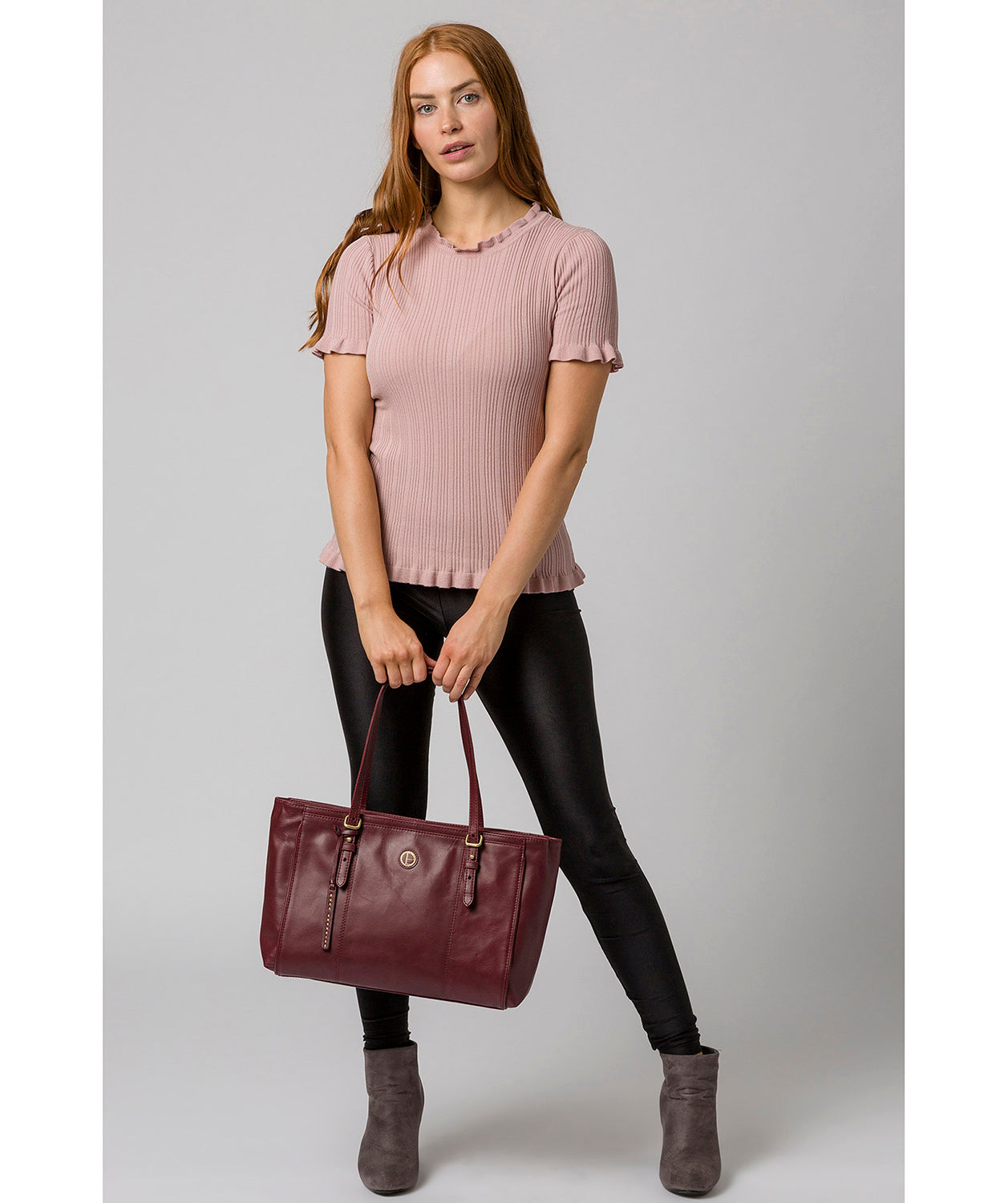 'Wollerton' Burgundy Leather Tote Bag image 2