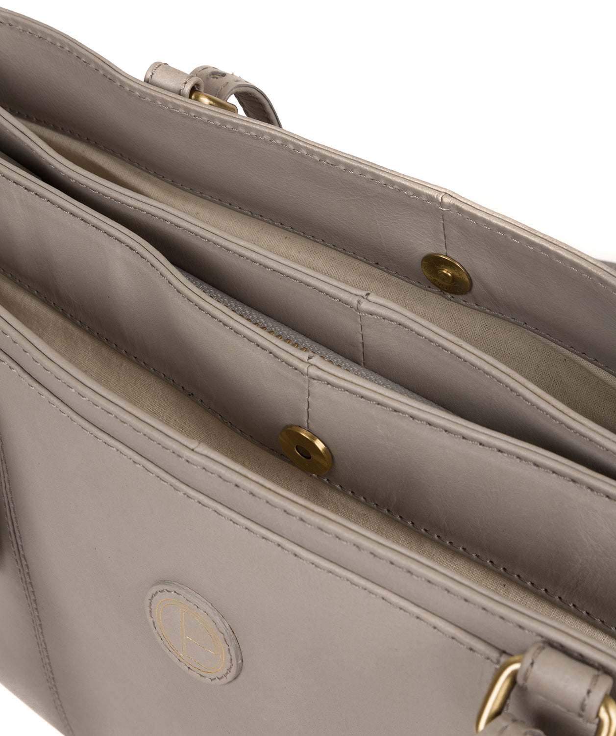 'Wollerton' Dove Grey Leather Tote Bag