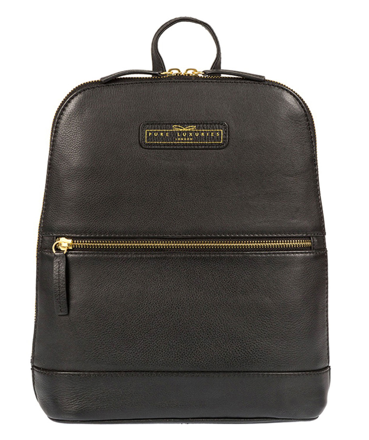 'Ava' Black Cowhide Leather Backpack