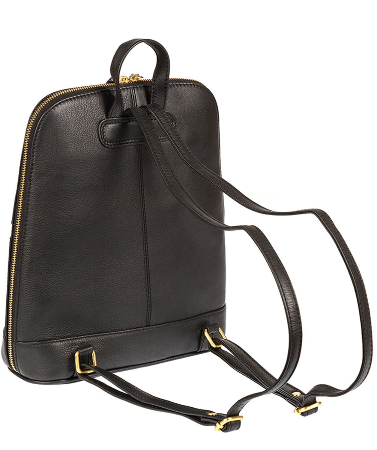 'Ava' Black Cowhide Leather Backpack