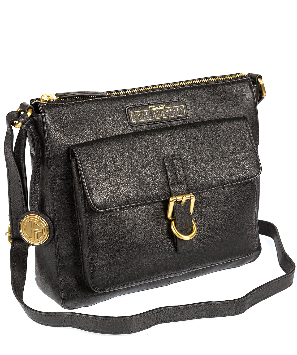 'Finola' Black Leather Bag