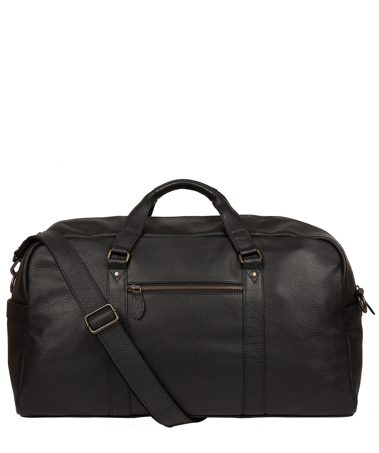 'Drake' Black Leather Holdall image 1