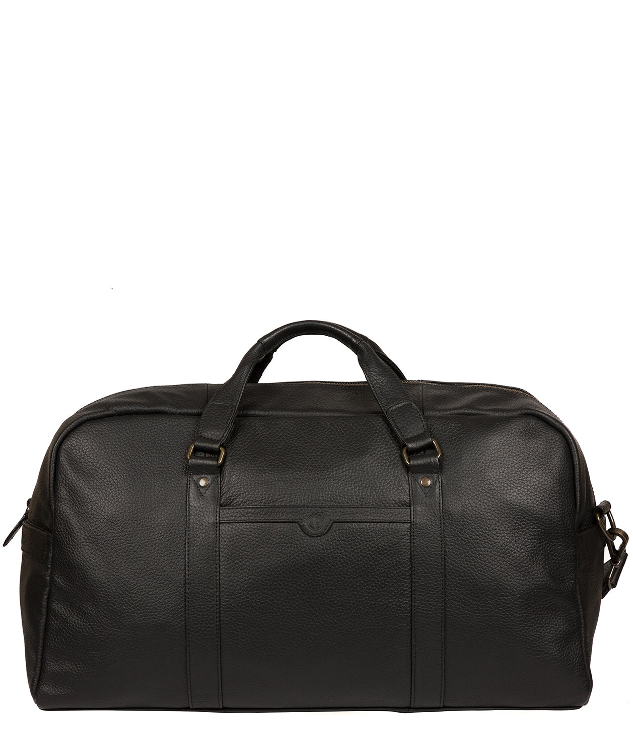 'Drake' Black Leather Holdall image 3