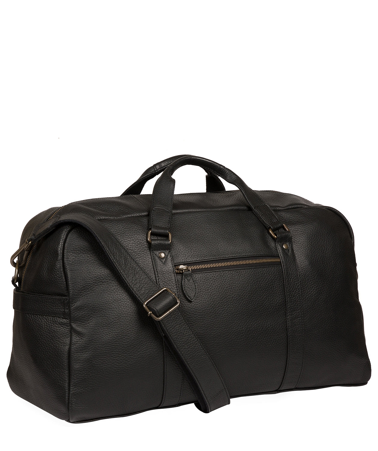 'Drake' Black Leather Holdall image 5