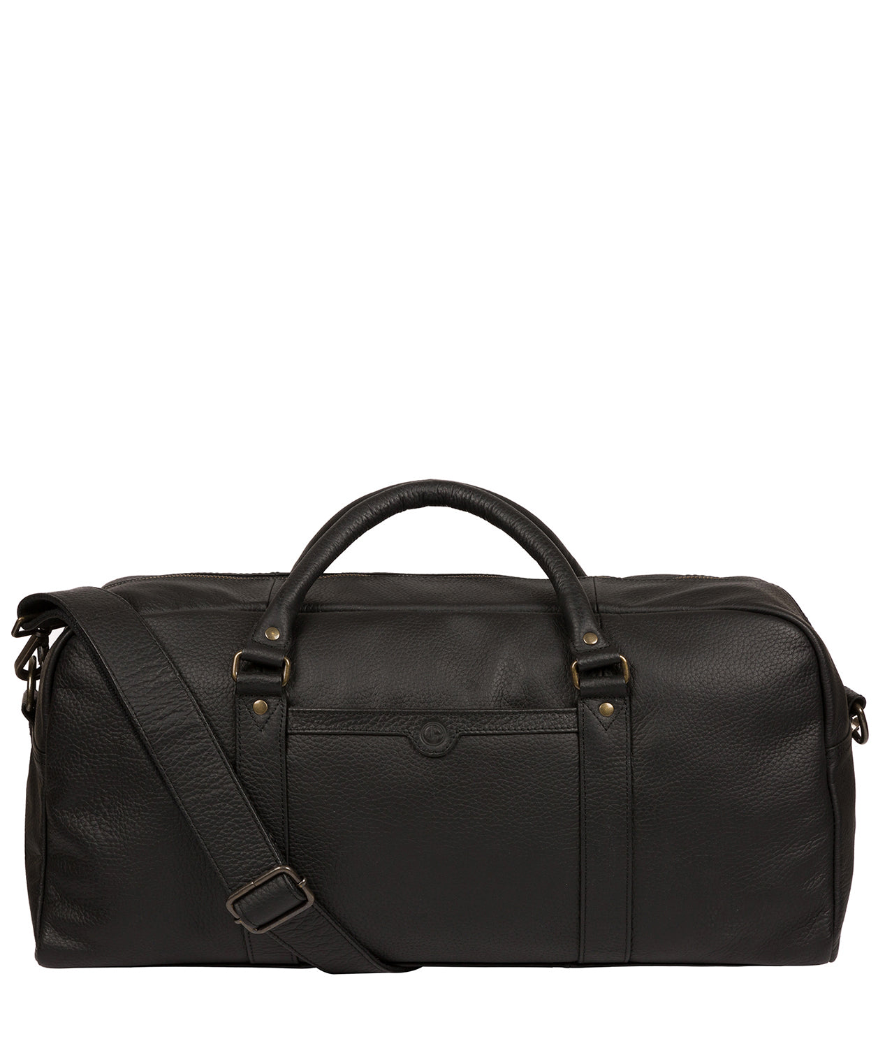 'Shackleton' Black Leather Holdall