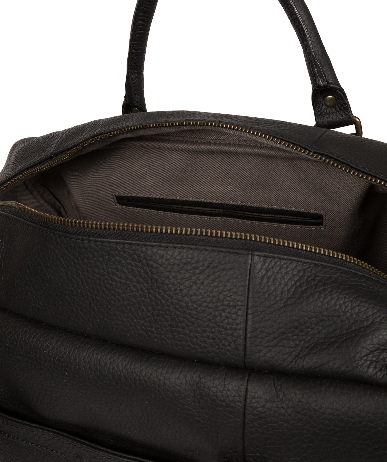 'Shackleton' Black Leather Holdall