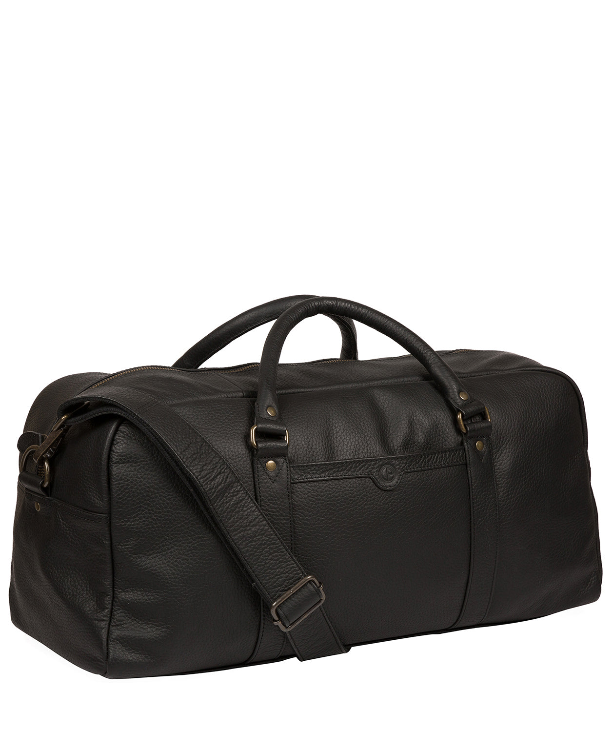 'Shackleton' Black Leather Holdall