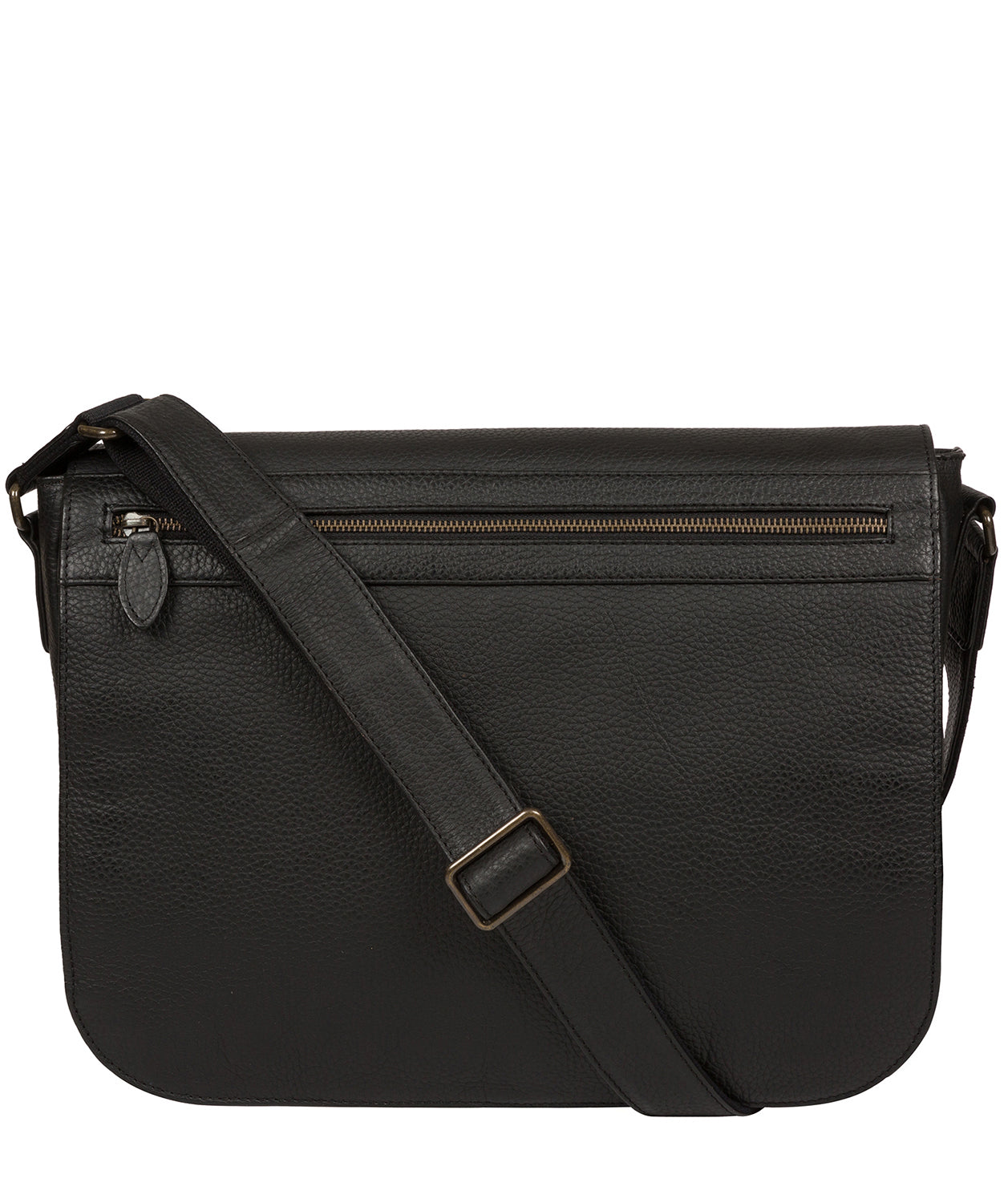 'Lawrence' Black Leather Messenger Bag