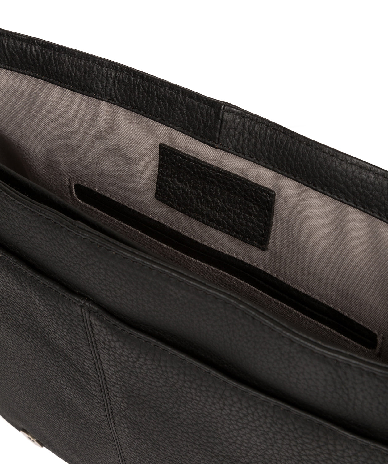 'Lawrence' Black Leather Messenger Bag