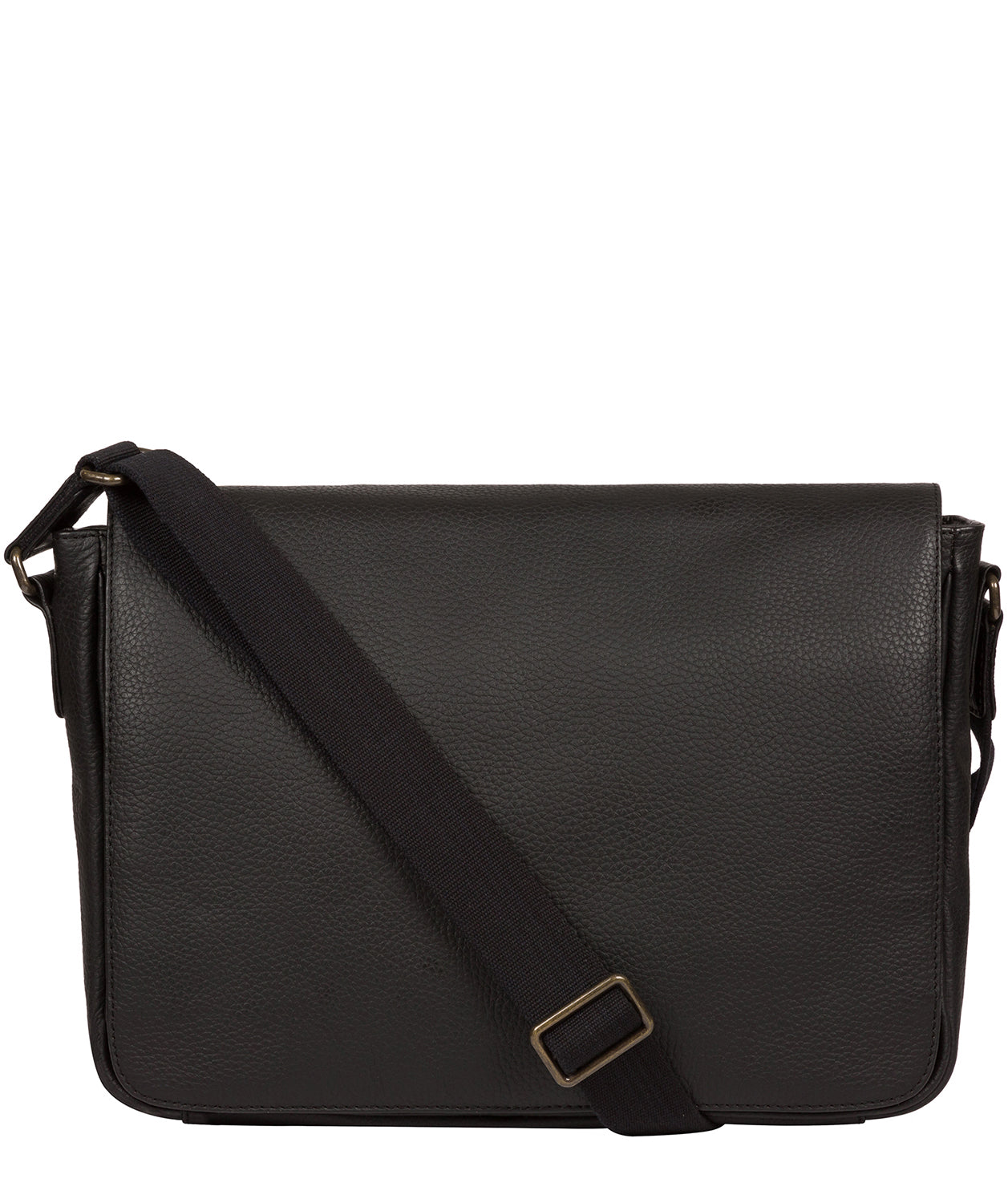 'Keats' Black Leather Messenger Bag image 1