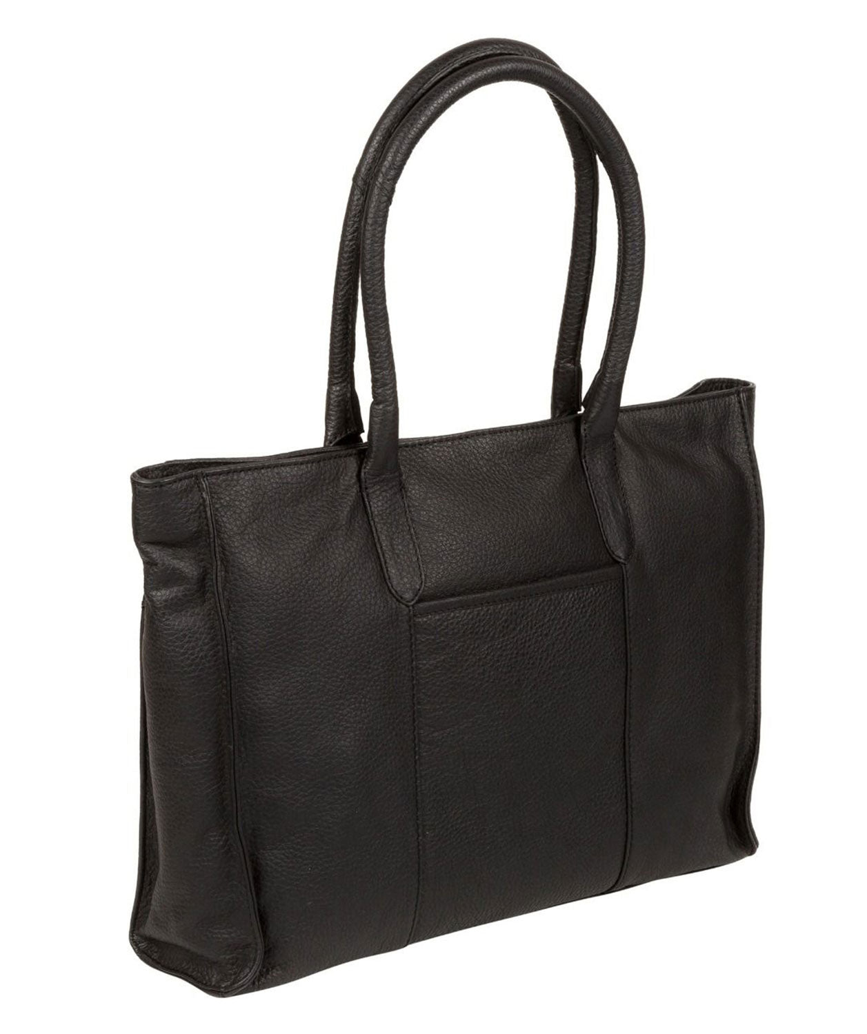 'Bexley' Black Leather & Gold-Coloured Detail Leather Tote Bag