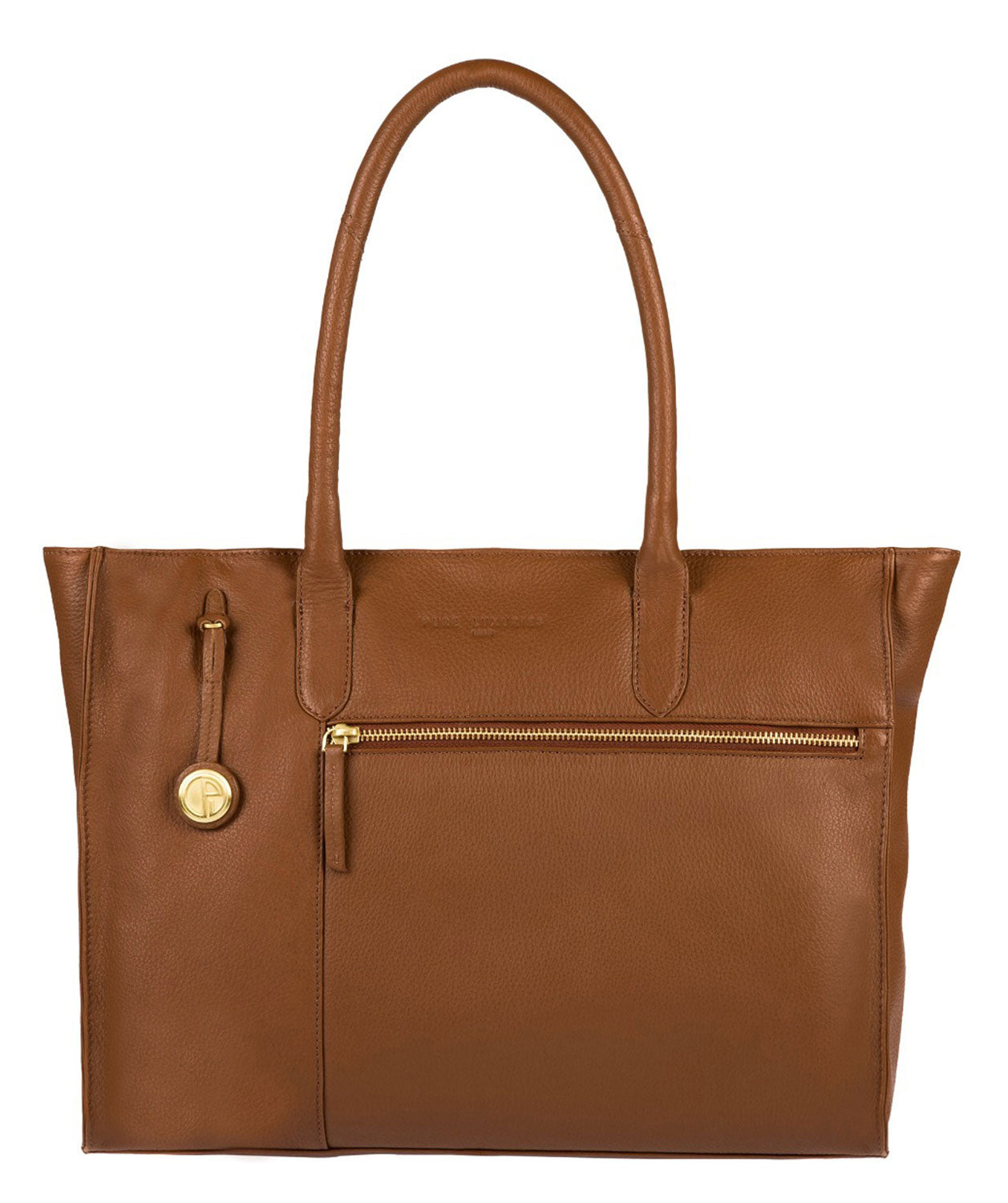 'Bexley' Tan & Gold-Coloured Detail Leather Tote Bag