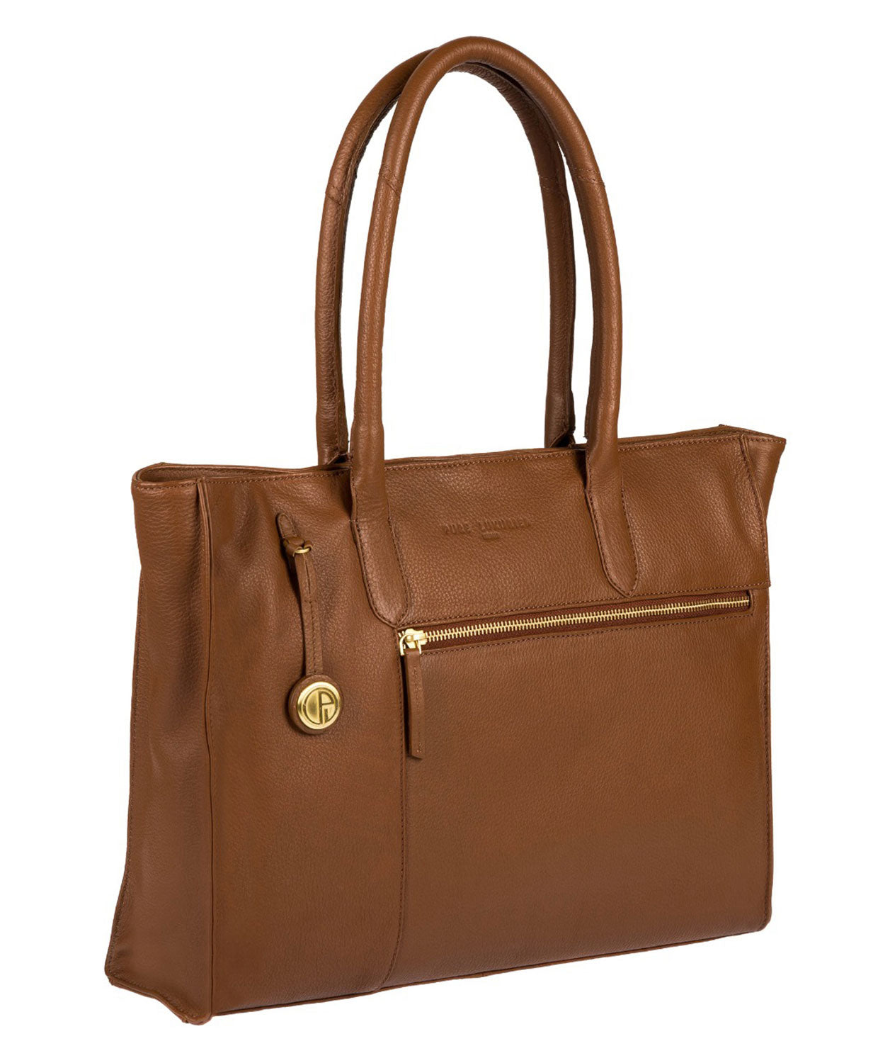 'Bexley' Tan & Gold-Coloured Detail Leather Tote Bag