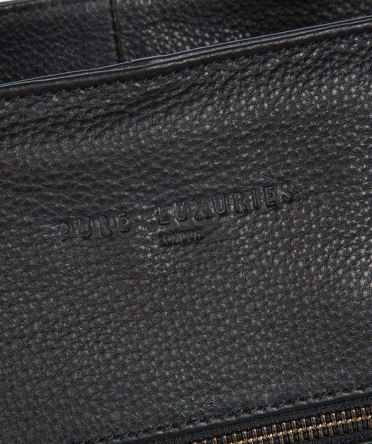 'Darley' Black Leather & Platinum-Coloured Detail Handbag