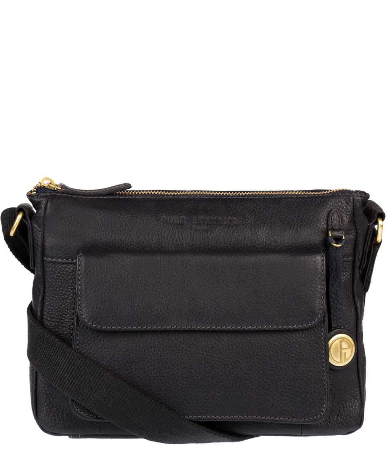 'Guildford' Navy & Gold Leather Cross Body Bag