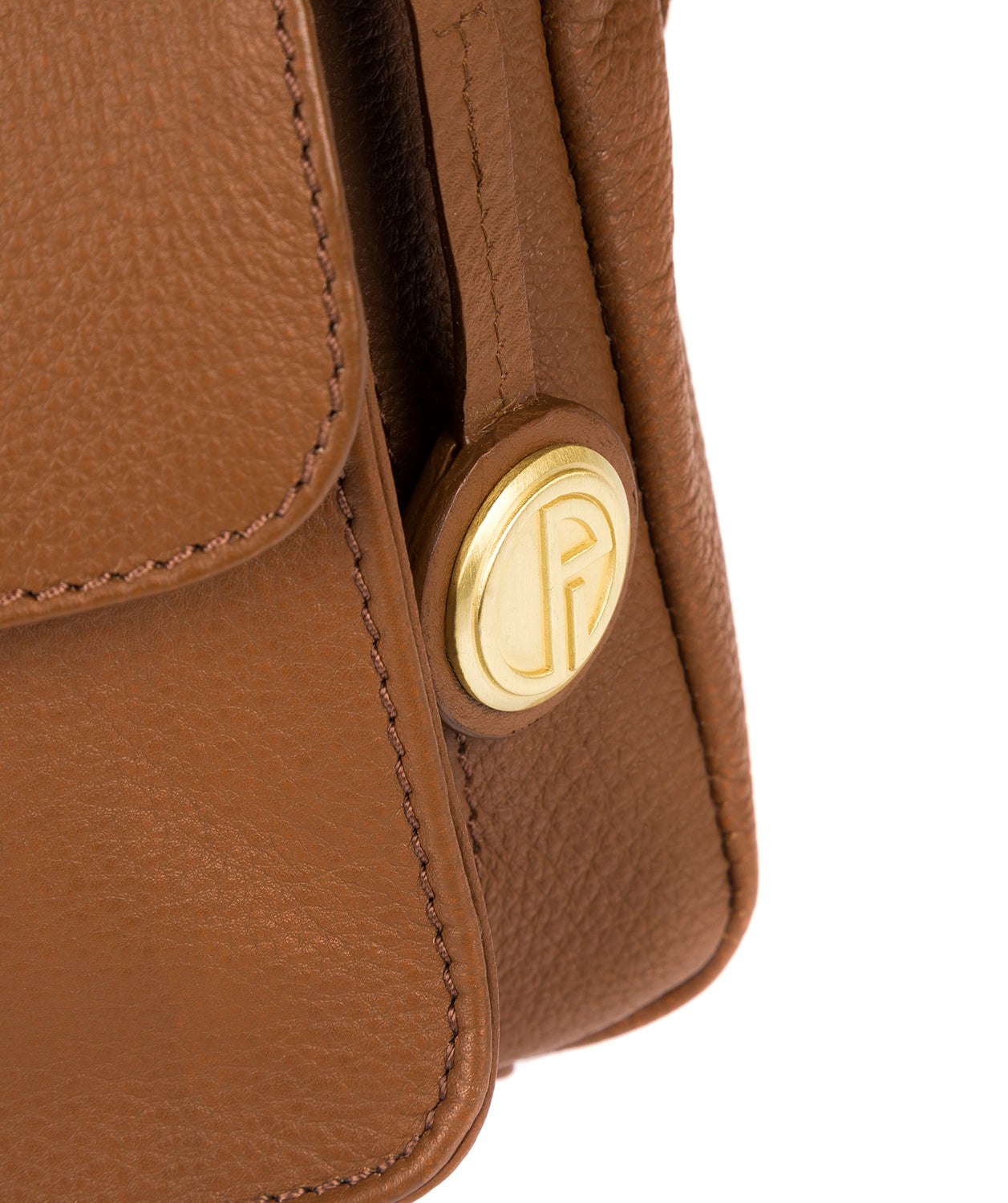 'Guildford' Tan & Gold Leather Cross Body Bag