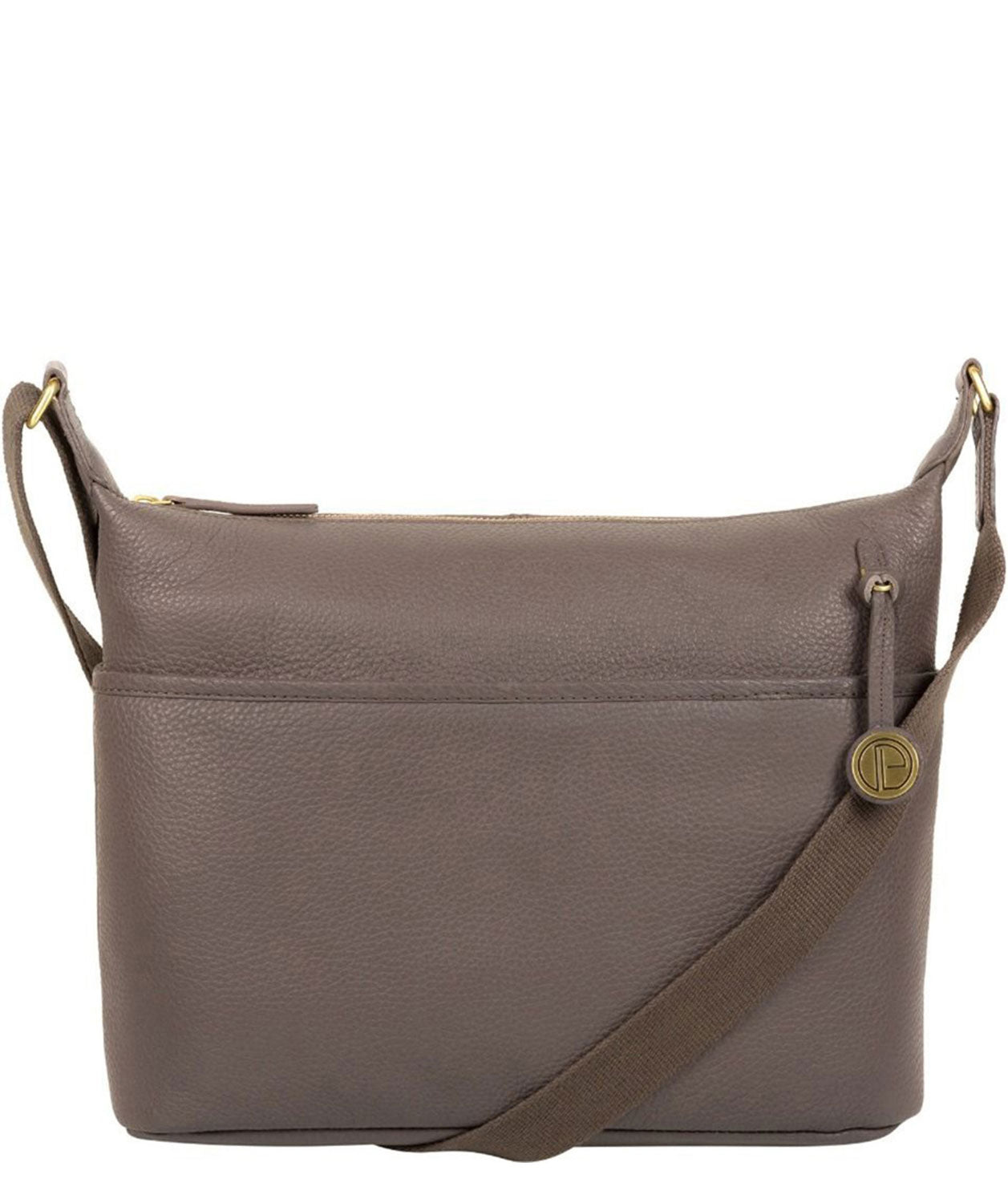 'Helmsley' Grey Leather Shoulder Bag