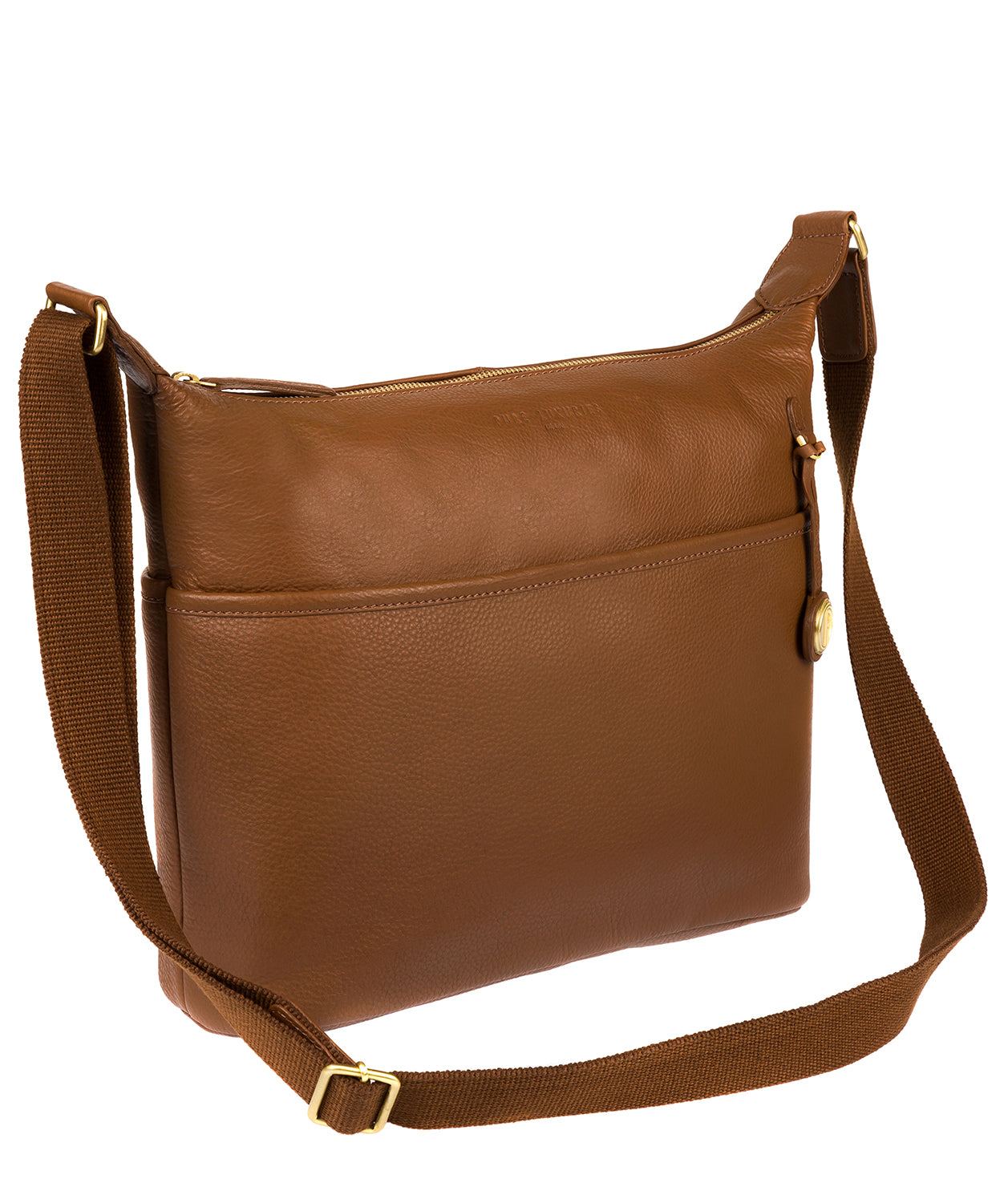 'Helmsley' Tan & Gold Leather Shoulder Bag