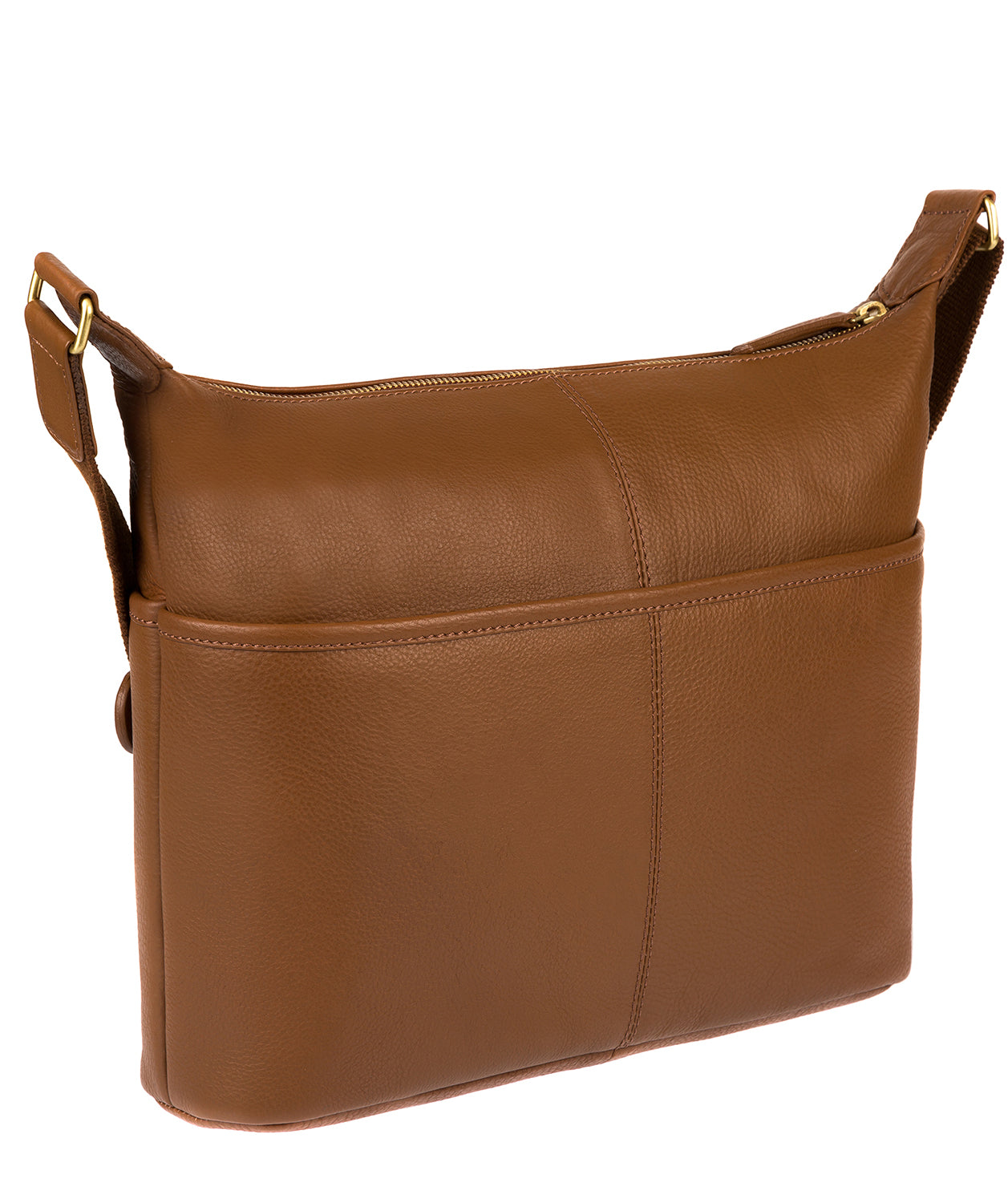 'Helmsley' Tan & Gold Leather Shoulder Bag