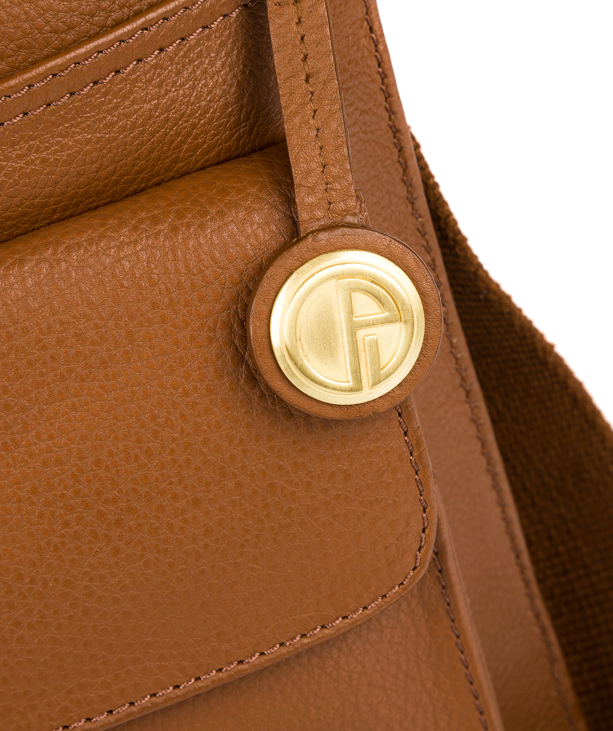 'Jarrow' Tan & Gold-Coloured Detail Bag