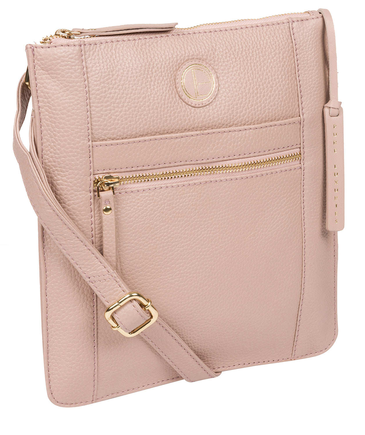 'Topaz' Blush Pink Leather Cross Body Bag image 5