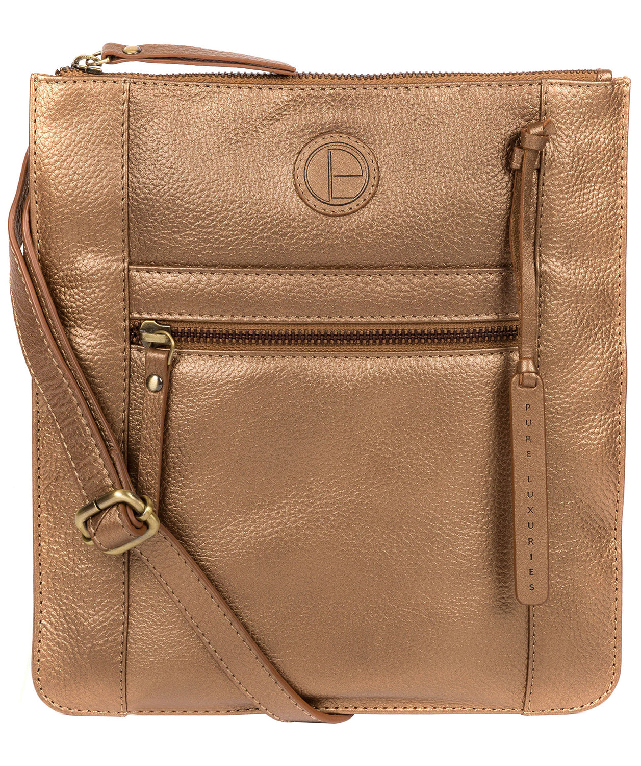 'Topaz' Bronze Gold Leather Cross Body Bag image 1