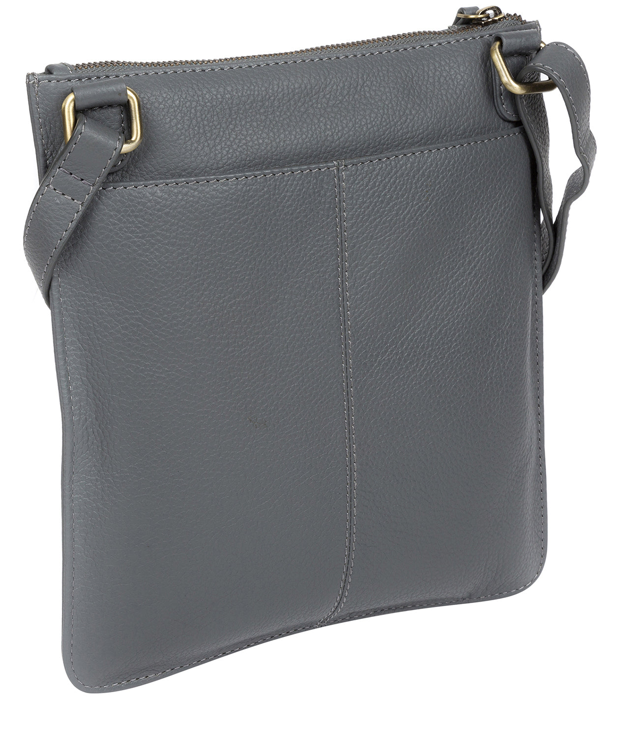 'Topaz' Grey Leather Cross Body Bag Pure Luxuries London