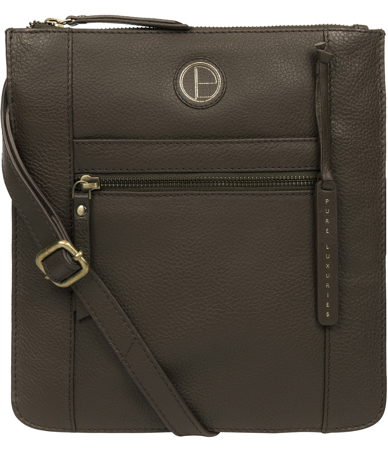 'Topaz' Olive Leather Cross Body Bag image 1