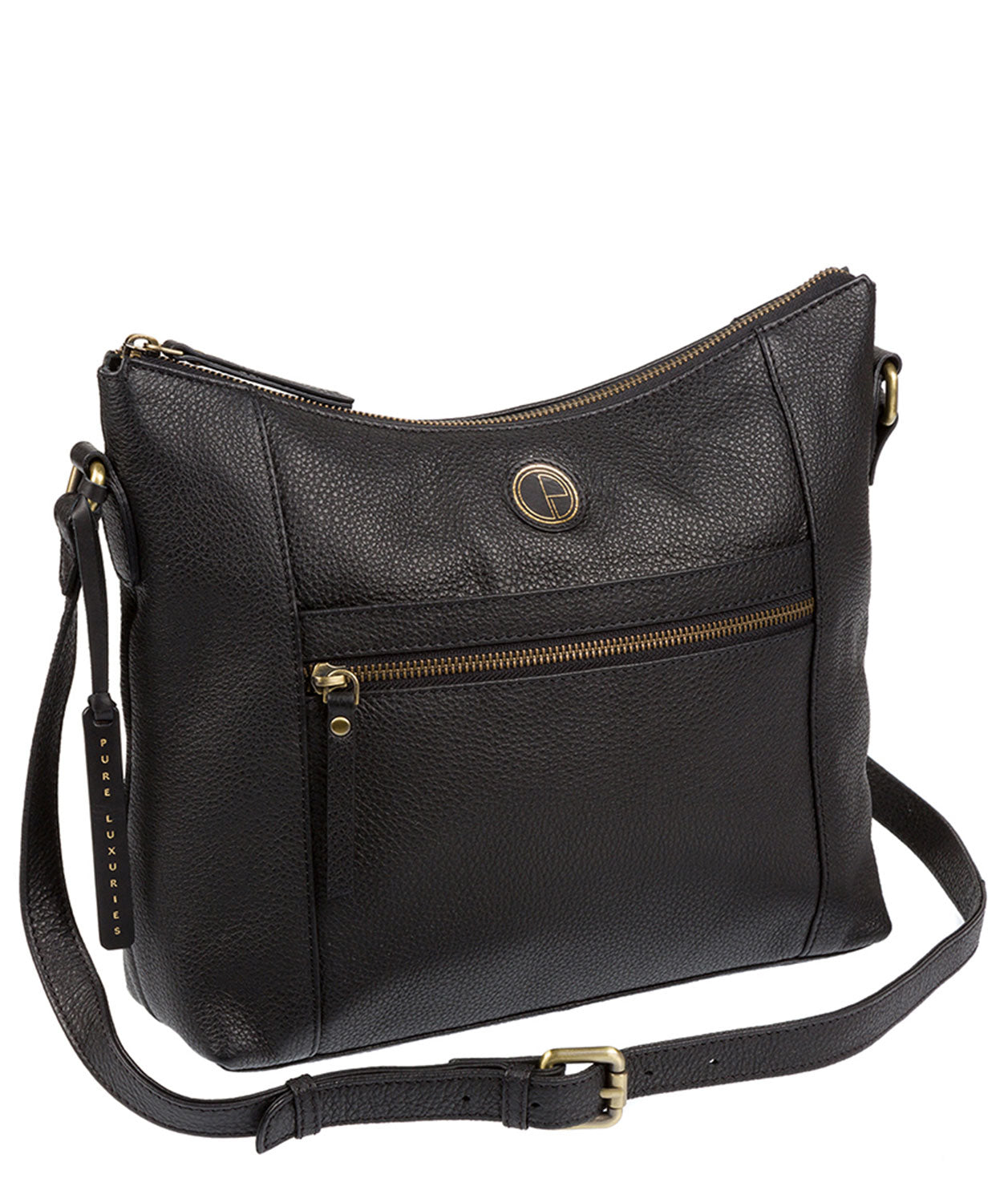 'Sequoia' Black Leather Shoulder Bag