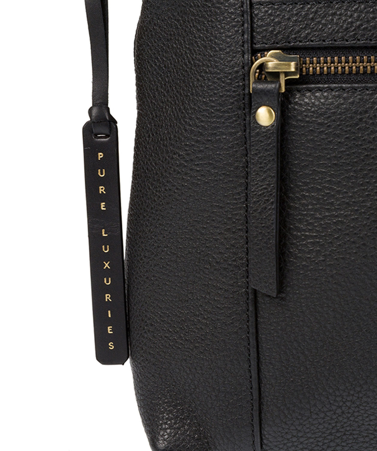 'Sequoia' Black Leather Shoulder Bag