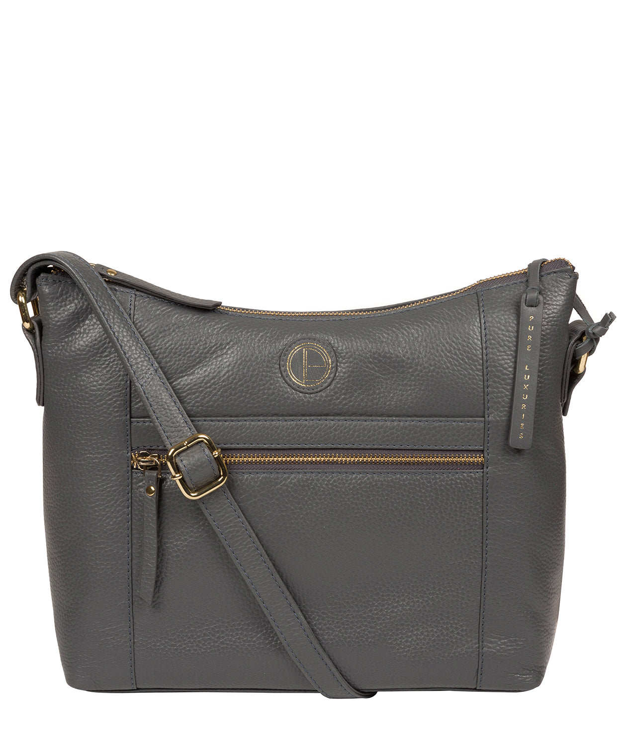 'Sequoia' Grey Leather Shoulder Bag image 1